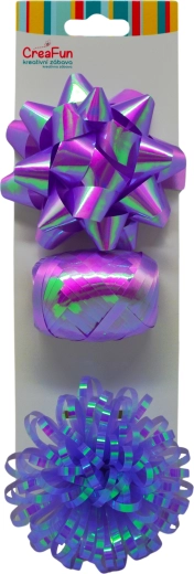 Darilni set z mavričnim sijajem – trak 10 m + 2 pentlji, 3 kosi