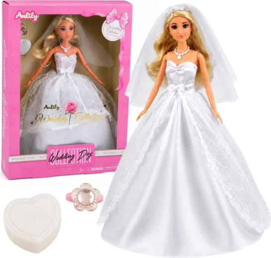 Anlily modna punčka nevesta v poročni obleki 30 cm
