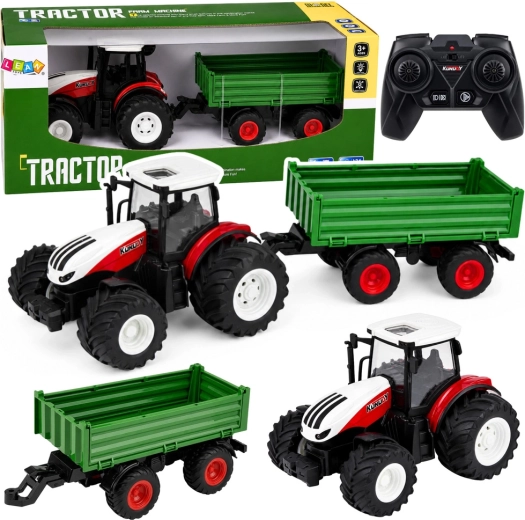 RC traktor z daljinskim upravljanjem s prekucno prikolico 1:24 z lučmi in zvoki