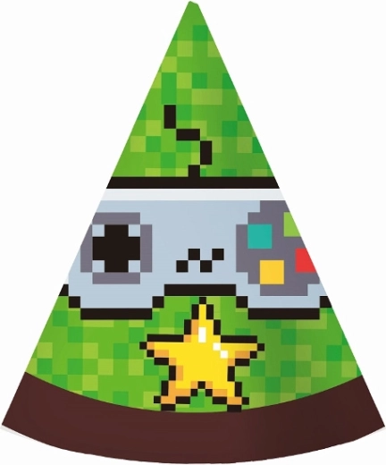 Papirnati party klobučki Game On – 6 kosov