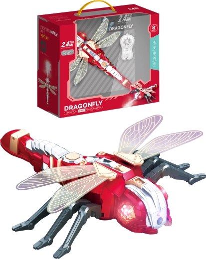 Dragonfly remote-controlled robotic dragonfly with water mist, programming and LED lighting
