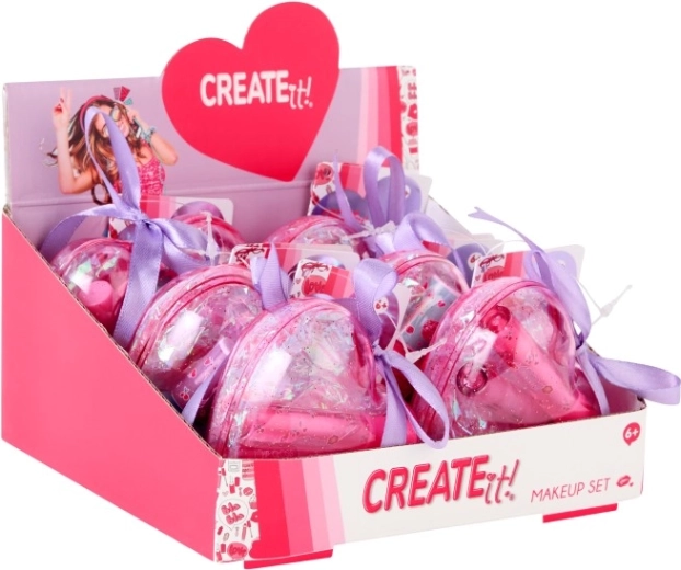 Srčkast etui z bleščicami in trakom