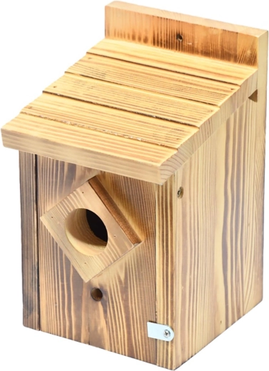 Lesena viseča ptičja hišica iz borovega lesa 13,8 × 16 × 22,8 cm