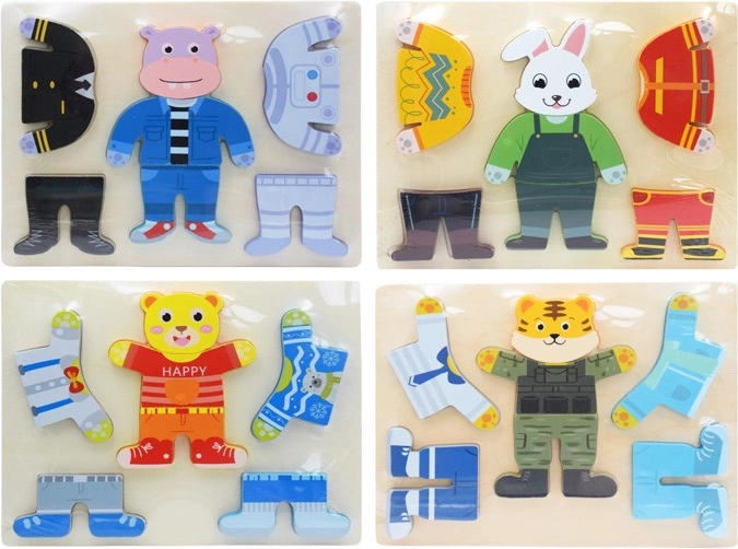 wooden insert puzzle – dressing the animal