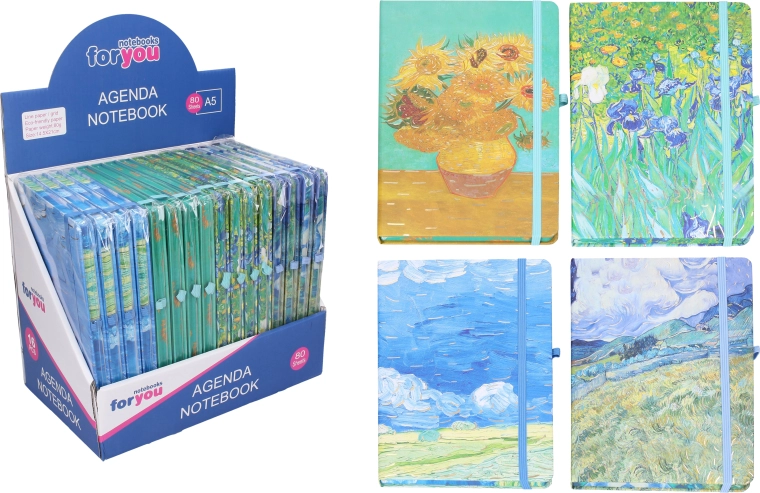 Črtasti beležnik z motivi 21 × 14,2 cm - 1 kos