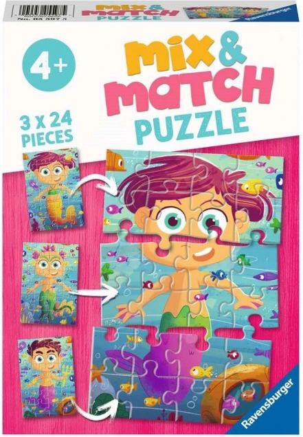 Ravensburger sestavljanka mix&match: morske deklice in morske pošasti