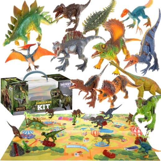 Velik dinozavrski set XXL z igralno podlogo Predzgodovinski svet WOOPIE
