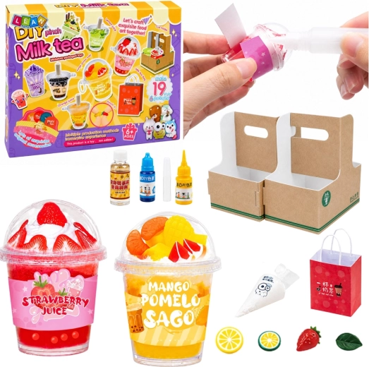 Ustvarjalni komplet DIY mini napitki milk tea in bubble tea