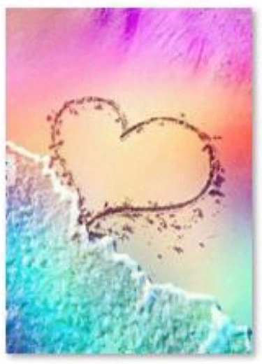 Diamantno vezenje (diamond painting) plaža – srce 30 × 40 cm - 1 kos