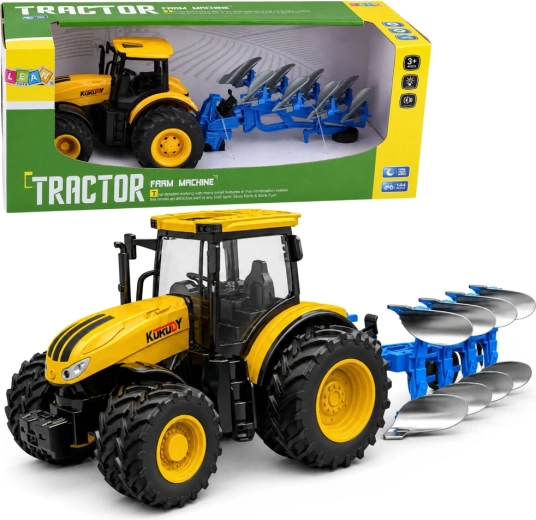 Farm tractor with multi-furrow plow 1:24 with lights and sounds