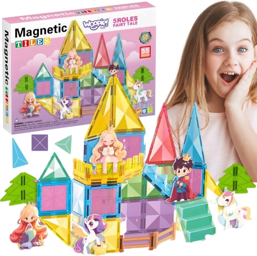 Woopie Magnetic Building Set Fairy-Tale Castle, 55 Pieces
