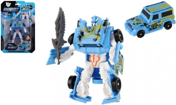 Transformacijski avto v robota 14 cm – moder