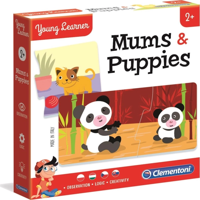 Clementoni Young Learner: mamice in mladički – puzzle 12×2 koščka