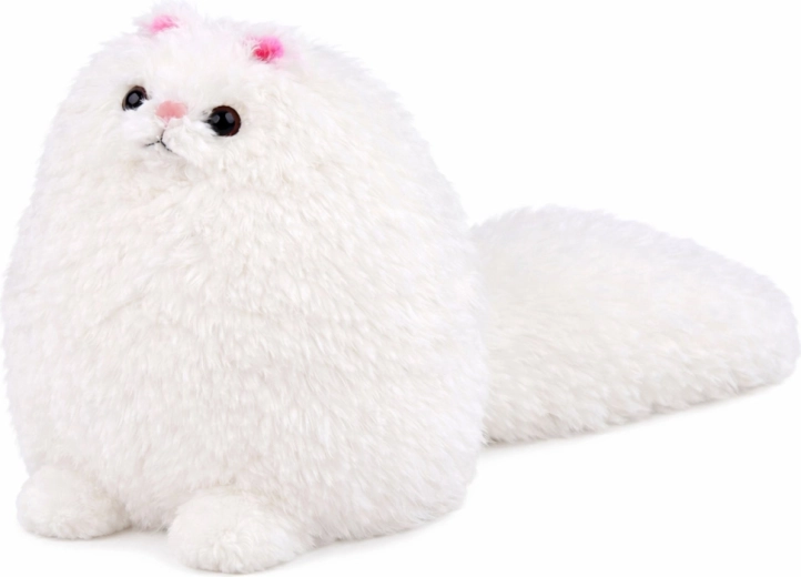Plišasta mačka z dolgim repom, bela 30 x 30 cm