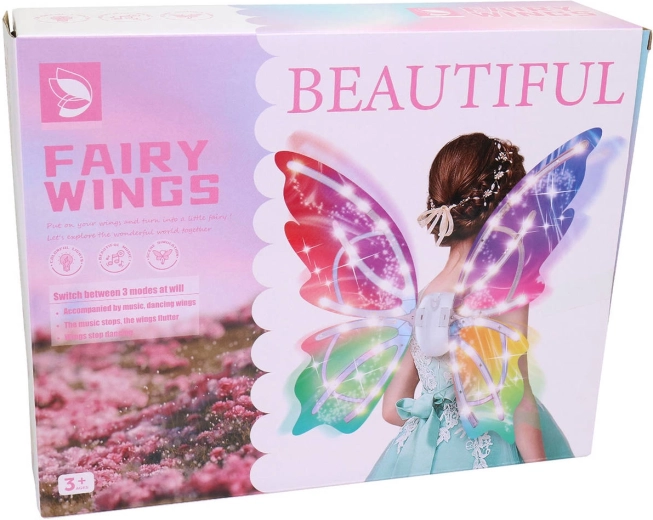 MaDe rainbow fairy wings battery-operated with light, sound and flapping - 1 piece