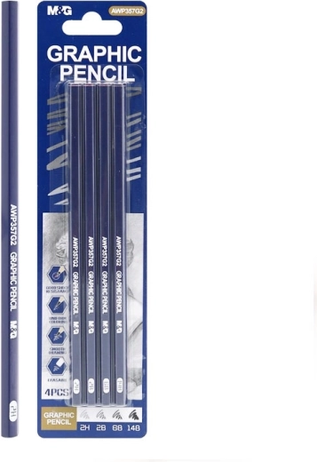 grafitni svinčniki m&g komplet 4 kos