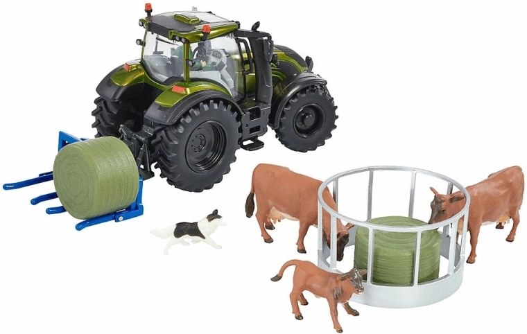 Detailed Valtra tractor with driver