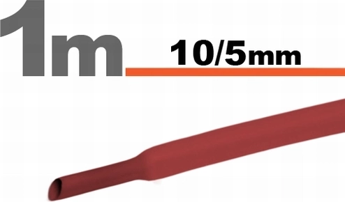 Red heat-shrink tubing 10/5 mm