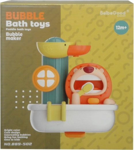 Kopalna igrača lev s zobno ščetko in mehurčki