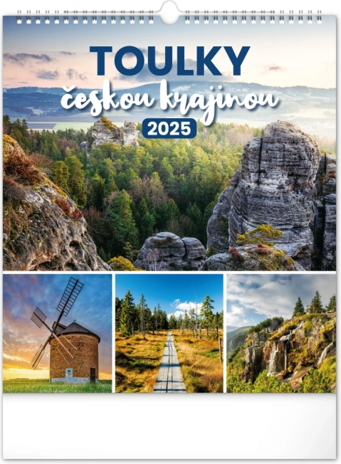 Stenski koledar Potepanja po češki pokrajini 2025, 30 × 34 cm