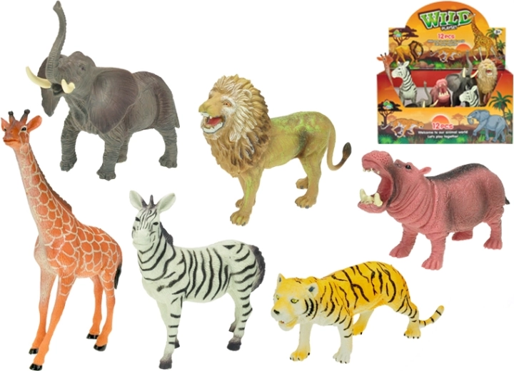 Safari živali 15–20 cm, komplet 12 kosov