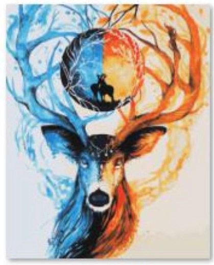 Diamantno vezenje (diamond painting) jelen 30 × 40 cm - 1 kos