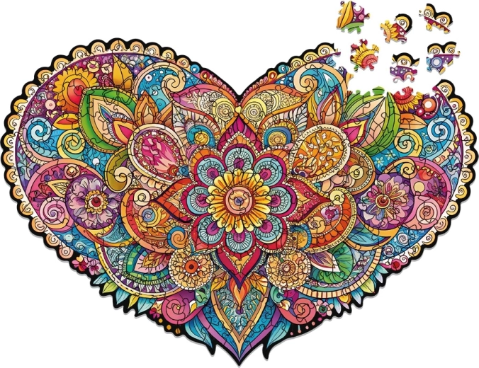 Srce z mandala motivom polno podrobnosti