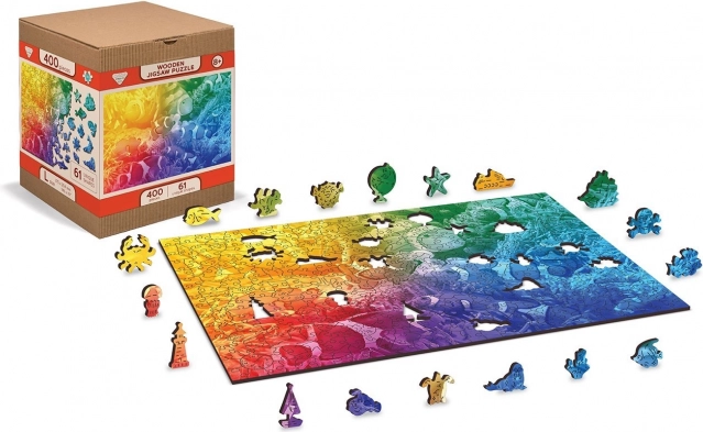 WOODEN CITY lesena sestavljanka tropske ribe 2 v 1, 100 koščkov (eko)
