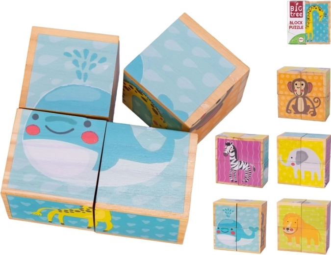 4 kocke, 4 ljubke živalske slike