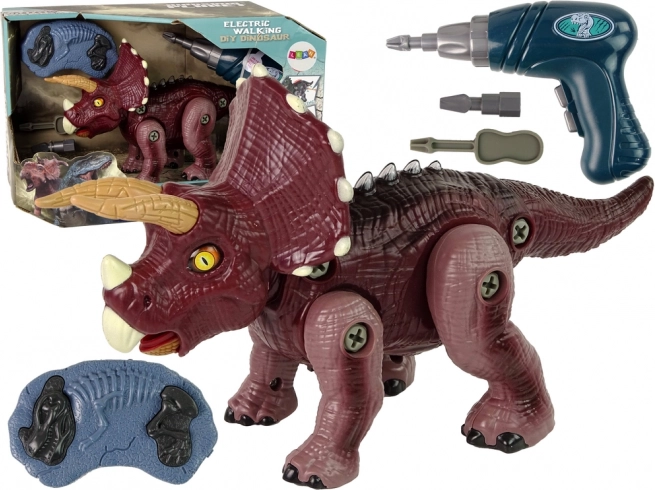 razstavljiv dinozaver z vrtalnikom in daljinskim upravljalnikom