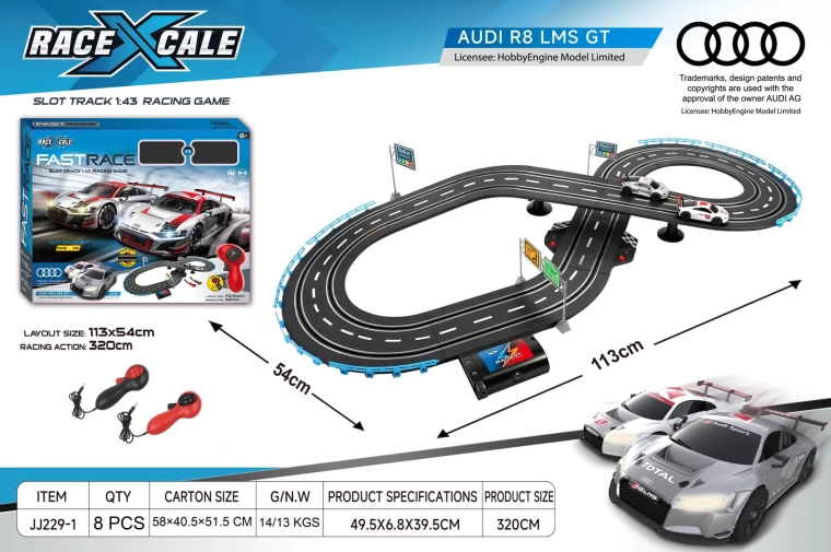 Dirkalna steza R/C Audi 1:43, 113 × 54 cm