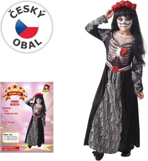 Karnevalska obleka zombi neveste za dekleta, 130–140 cm