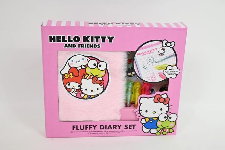 Hello Kitty plišasti mini dnevnik z gel pisali in nalepkami
