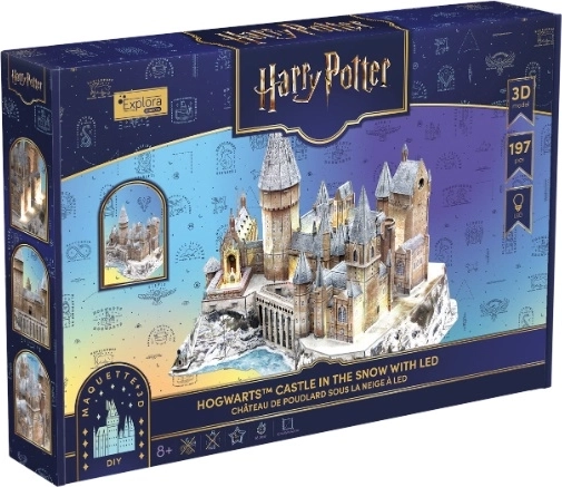 CubicFun Harry Potter grad Hogwarts 3D sestavljanka z LED (zimska izdaja)