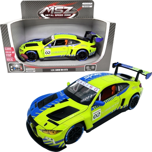 Kovinski model BMW M4 GT3 s svetlobo in zvokom