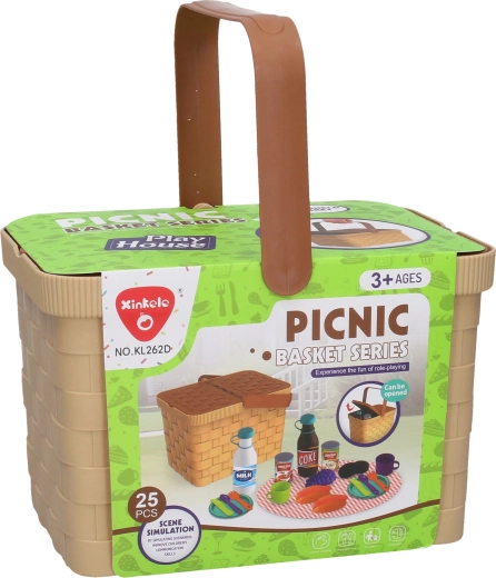 Piknik košara s posodo in živili, 23 cm