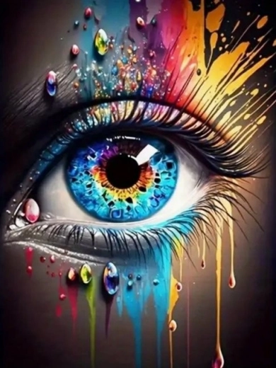 diamantno slikanje barvito oko 30 × 40 cm