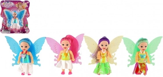 Lutka vila s krili 10 cm – večbarvna