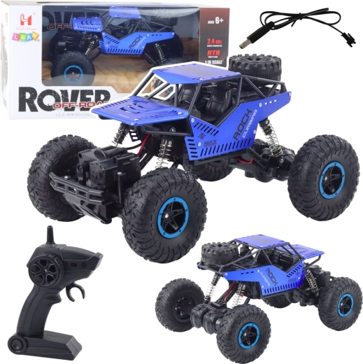 Terensko RC vozilo na daljinsko upravljanje 2,4 GHz 1:16 modro