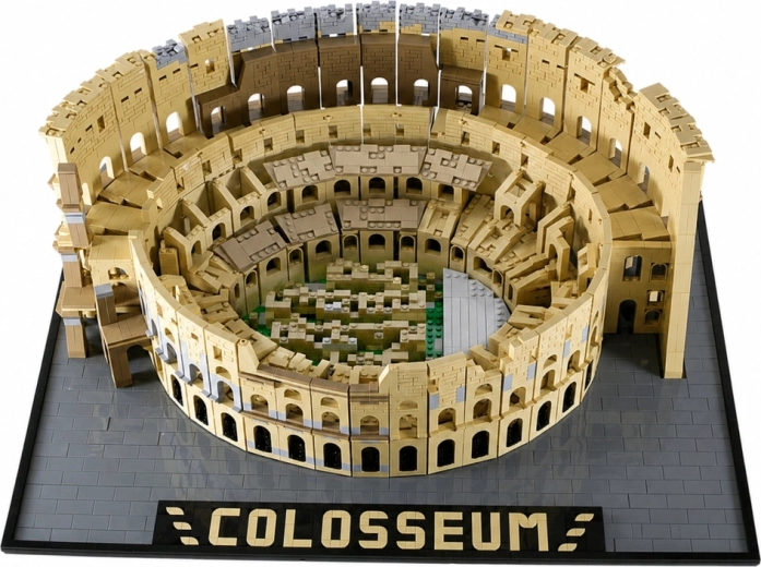 Monumentalen model Koloseja na razstavnem podstavku