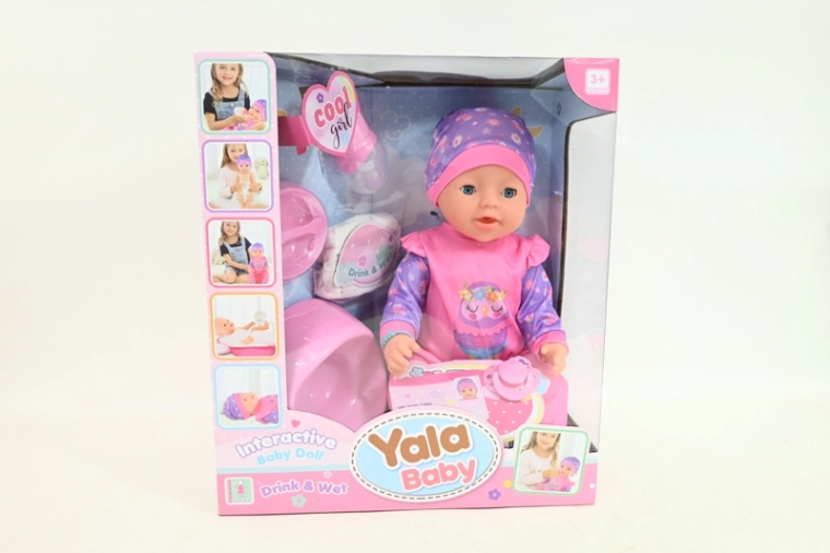 Baby doll that drinks and pees with accessories