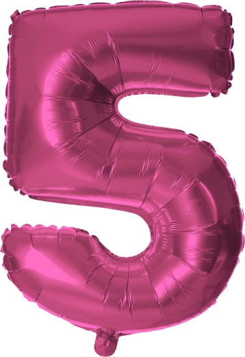 Foliasti balon številka 5 rožnat 30 cm TORO