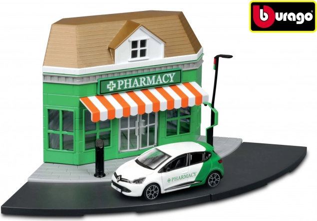 Bburago City lekarna 1:43 igralni set s kovinskim avtom
