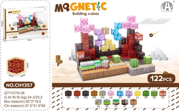 Komplet magnetnih 3D kock (122 kosov)