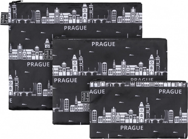 Set treh potovalnih torbic Praga na zadrgo
