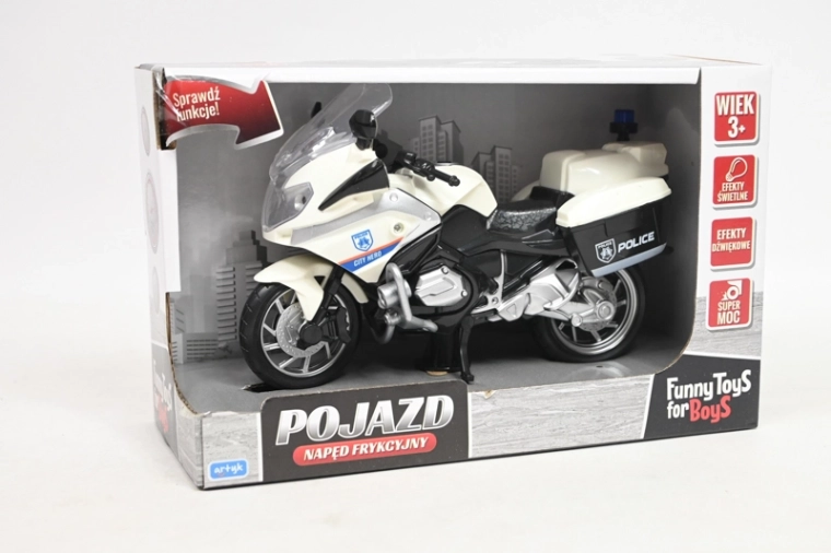 Policijski motocikel s trenjskim pogonom, svetlobo in zvokom