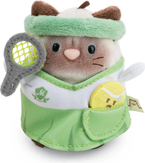 Nici MyMochi siamska mačka Siamy v teniškem kostumu z žogico, 8 cm