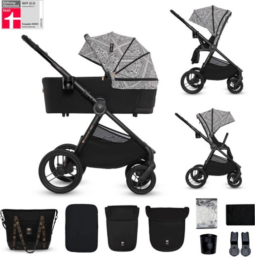 KINDERKRAFT Nea 2 2v1 kombinirani otroški voziček Lunar Black Bizuu