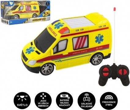 RC reševalno vozilo na daljinsko upravljanje 27 MHz, 20 cm, z lučjo