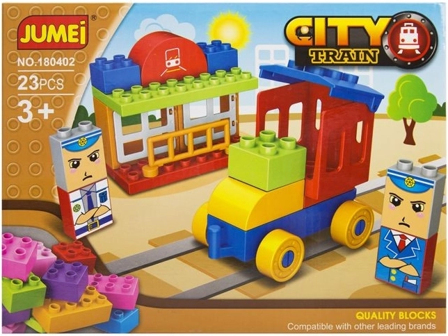 Gradbeni set Jumei city vlak 23 delov 26 × 19 cm - 1 kos